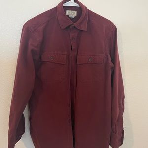 LL Bean Chamois Shirt Burgundy